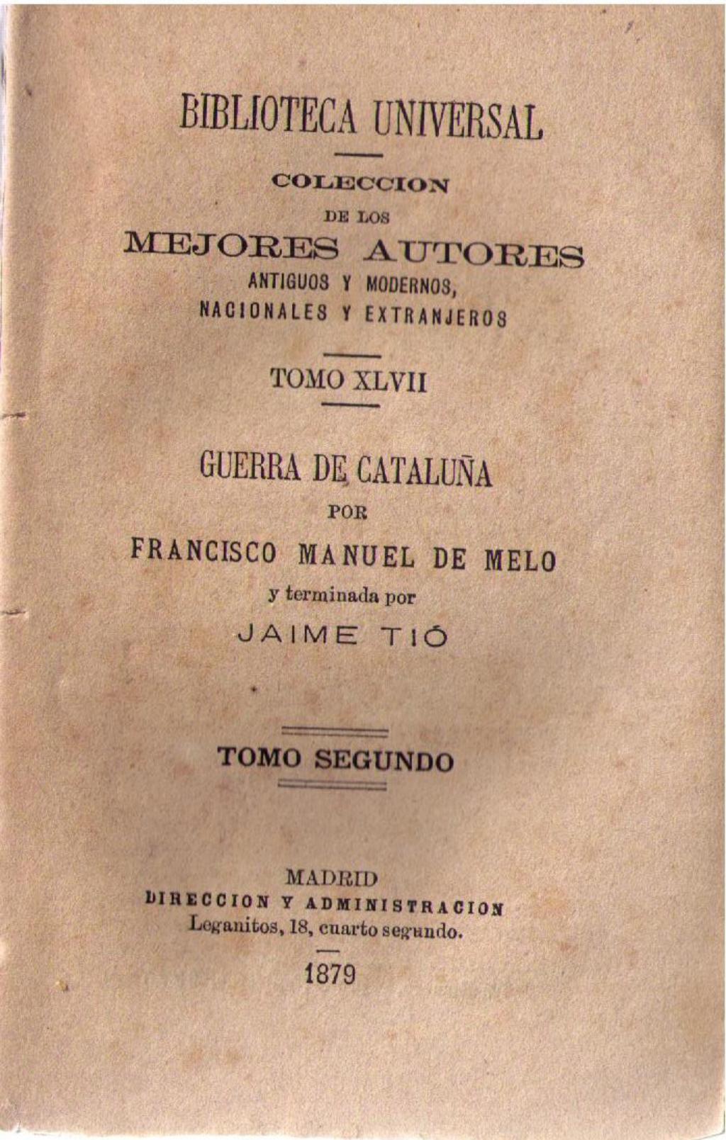 Coberta de Guerra de Cataluña (Tom II)